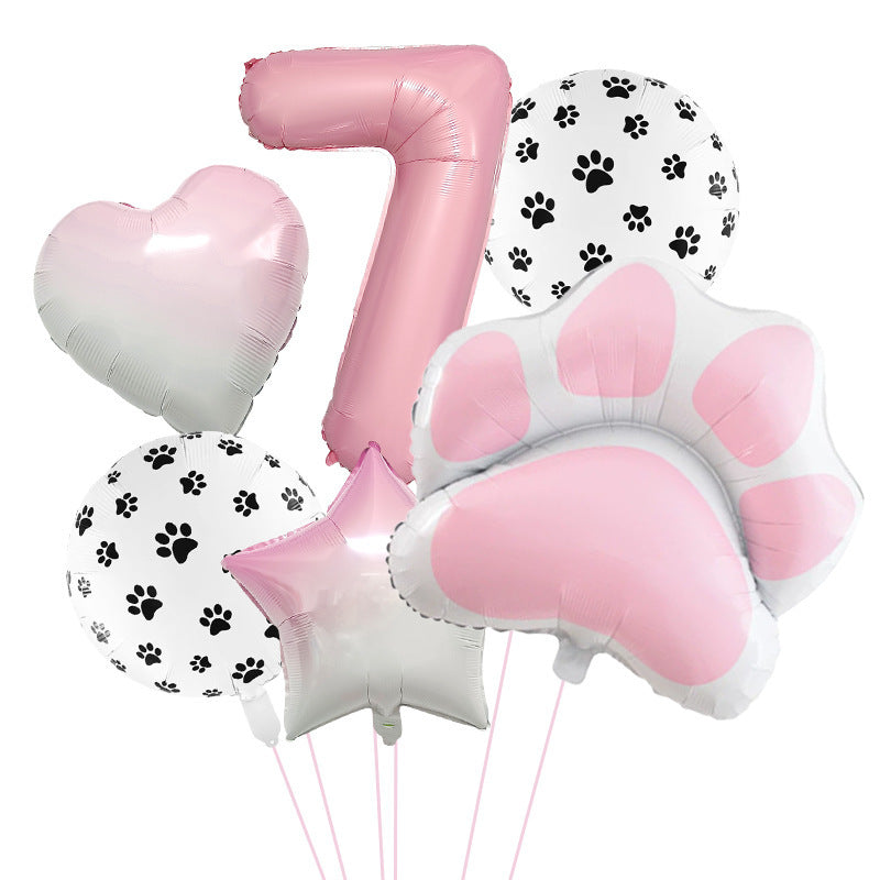 Animal Party Dog Cat's Paw Aluminum Balloon