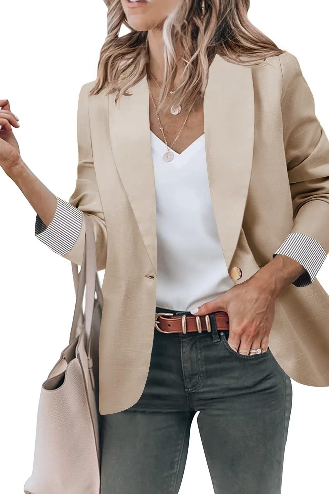 Women's Cardigan Button Small Coat Long Sleeve Short Suit