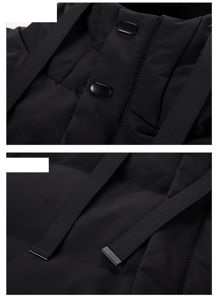 Winter New Men's Hooded Mid-length Down Cotton-padded Jacket