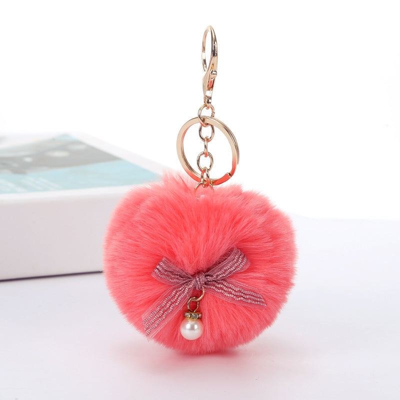 Women's Bow Pendant Plush Keychain