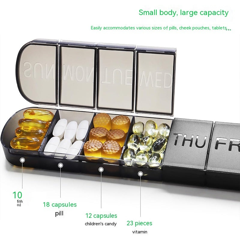 7-cell Mini Plastic Packaging Small Medicine Box