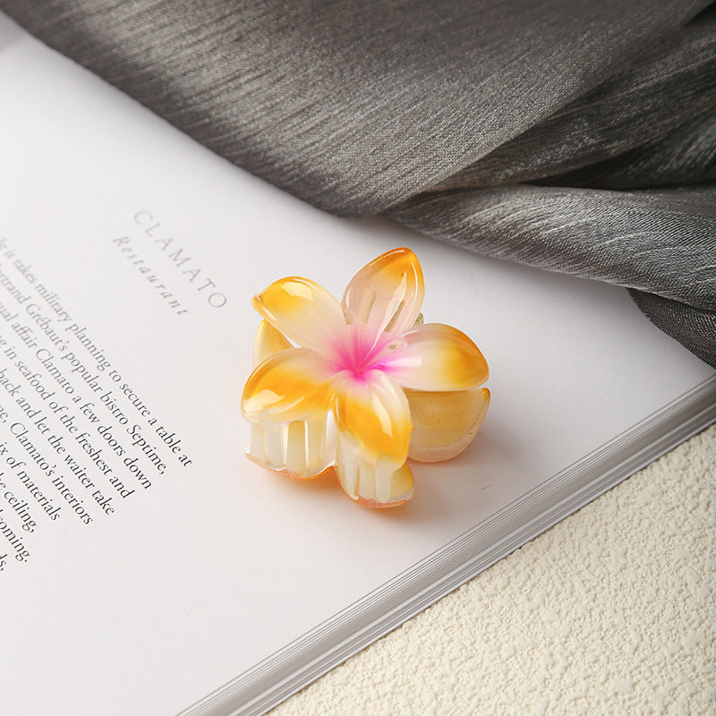 4cm Bauhinia Small Hair Grabbing Clip Simple Plumeria Rubra Bath Hair Clip