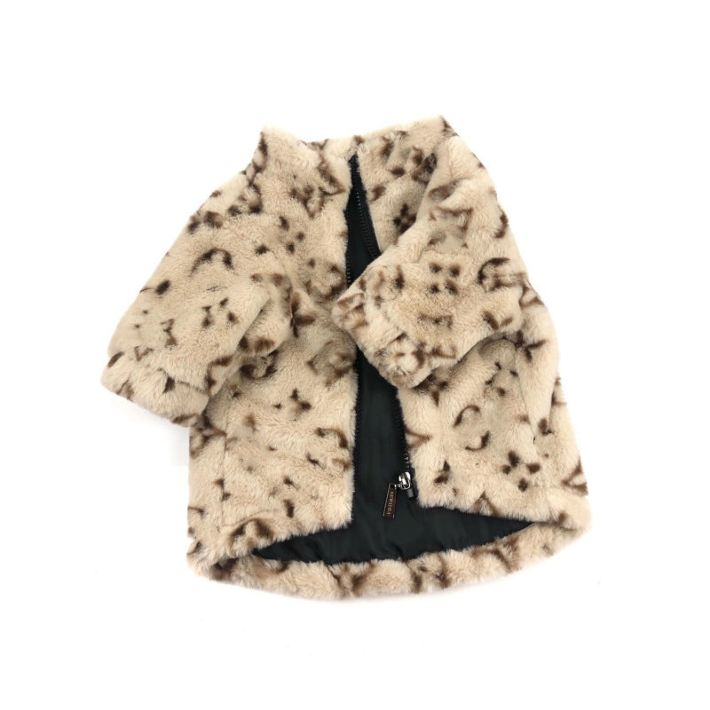 Dog Clothes Apring And Autumn Leopard Print Coat