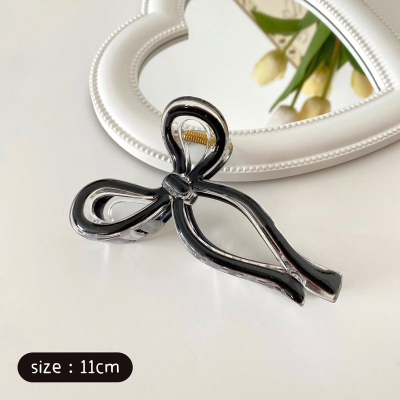 High-grade Bow Barrettes Jelly Color Dripping Oil Grip Women's Headdress