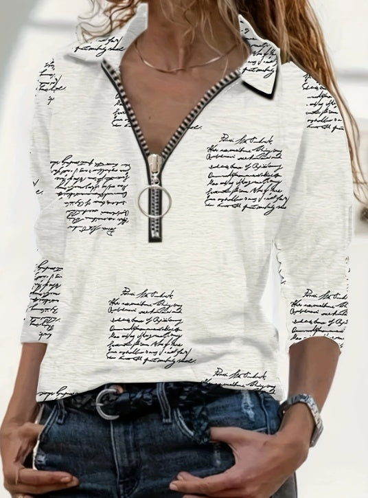 Casual Loose Long Sleeve Polo Shirts Tops For Spring