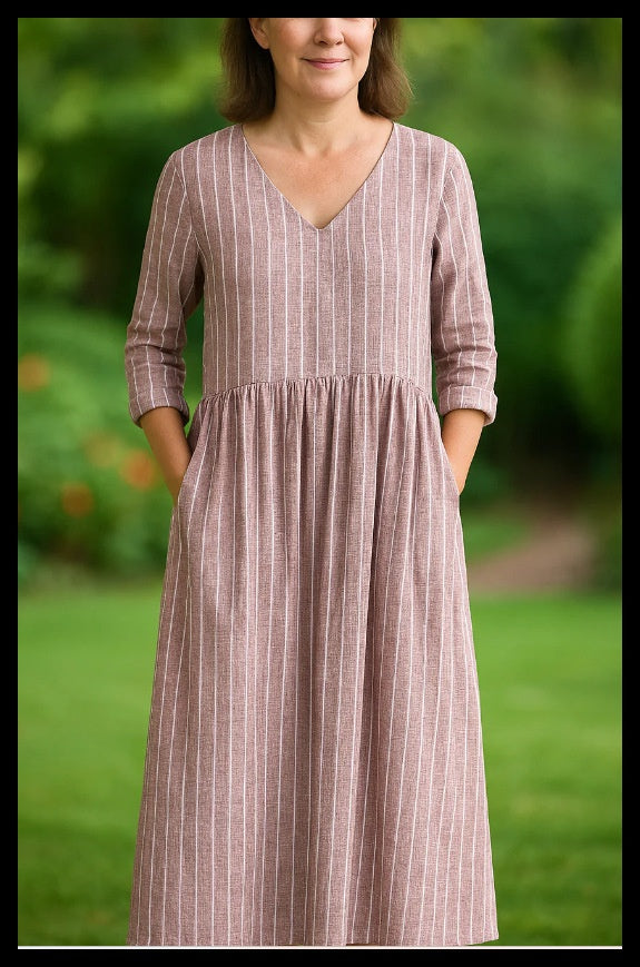 Loose Fashion Premium V-neck Print Dress