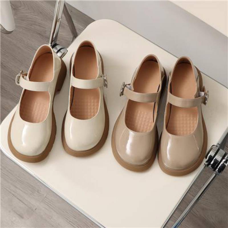 Women's Fashion Round Toe Square Heel Flats