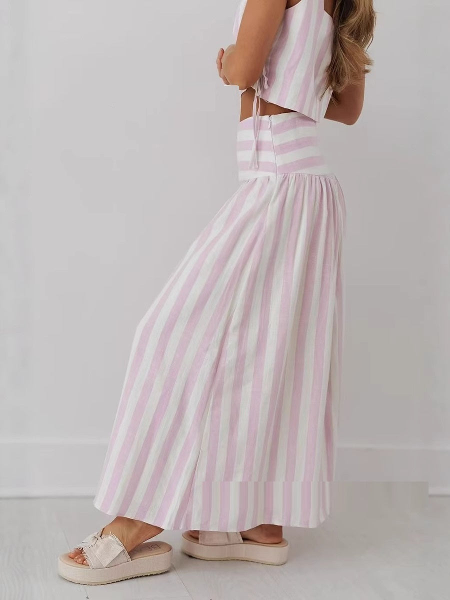 Women's Vacation Style Swing Skirt Mid-length Umbrella Skirt Suit