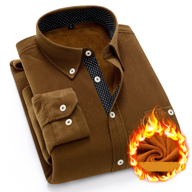 Corduroy plus fleece shirt