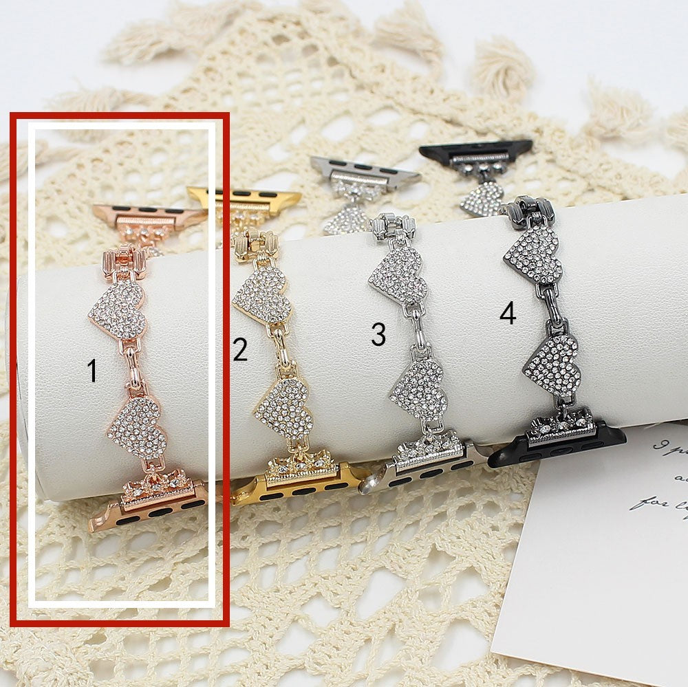 Watch Strap With Pearl Stainless Steel Metal Strap