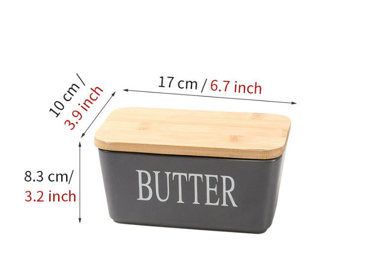 Butter Box Sealed Can Butter Bamboo Cover Cheese With Knife