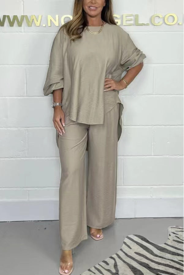 Acetate Satin Long Wide-leg Pants Dovetail Suit