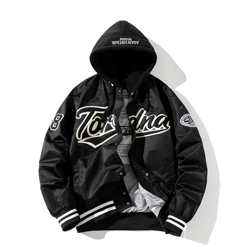 Hooded Embroidered Hip Hop Couple Jacket