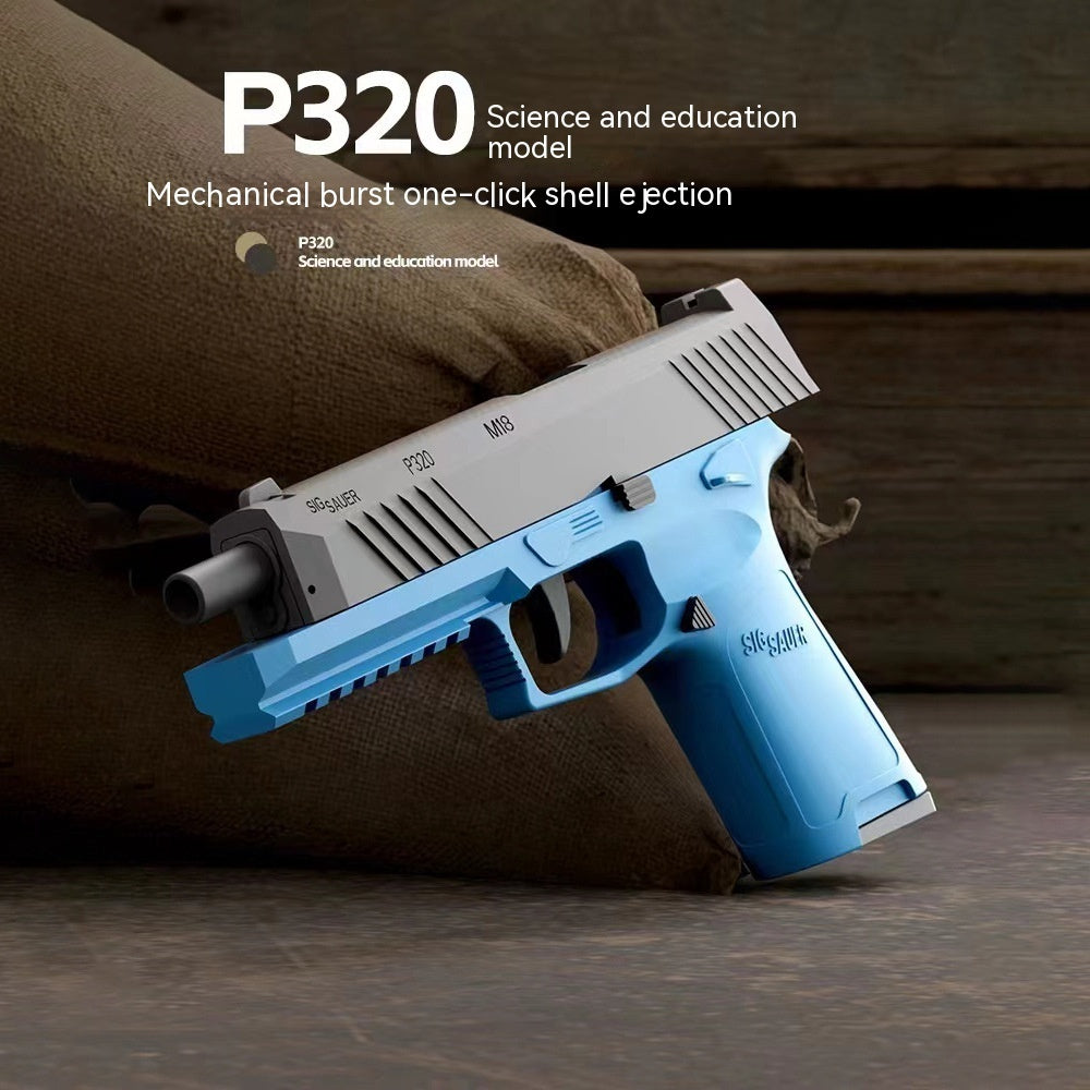 P320 Throw Shell Linkage Rebore Children's Toy Science And Education Model Soft Bullet Gun Mechanical Continuous Hair