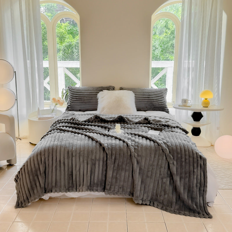 Rabbit Plush Multifunctional Blanket Strip Milk Fiber Bedding