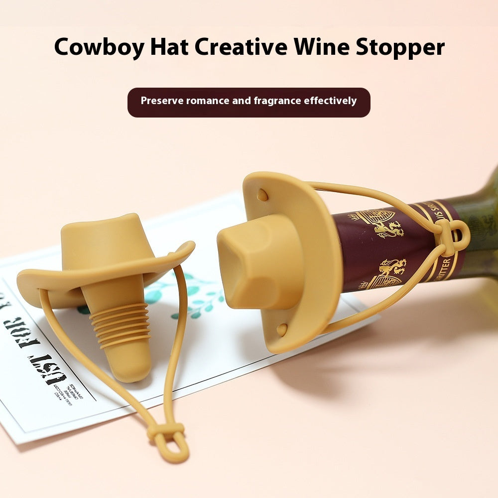 Silicone Stopper For Red Wine Western Cowboy Hat Creative