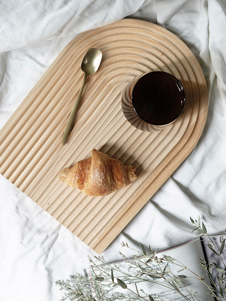 Breakfast Plate Bread Board Log Creative Curved Fruit Cake Tray