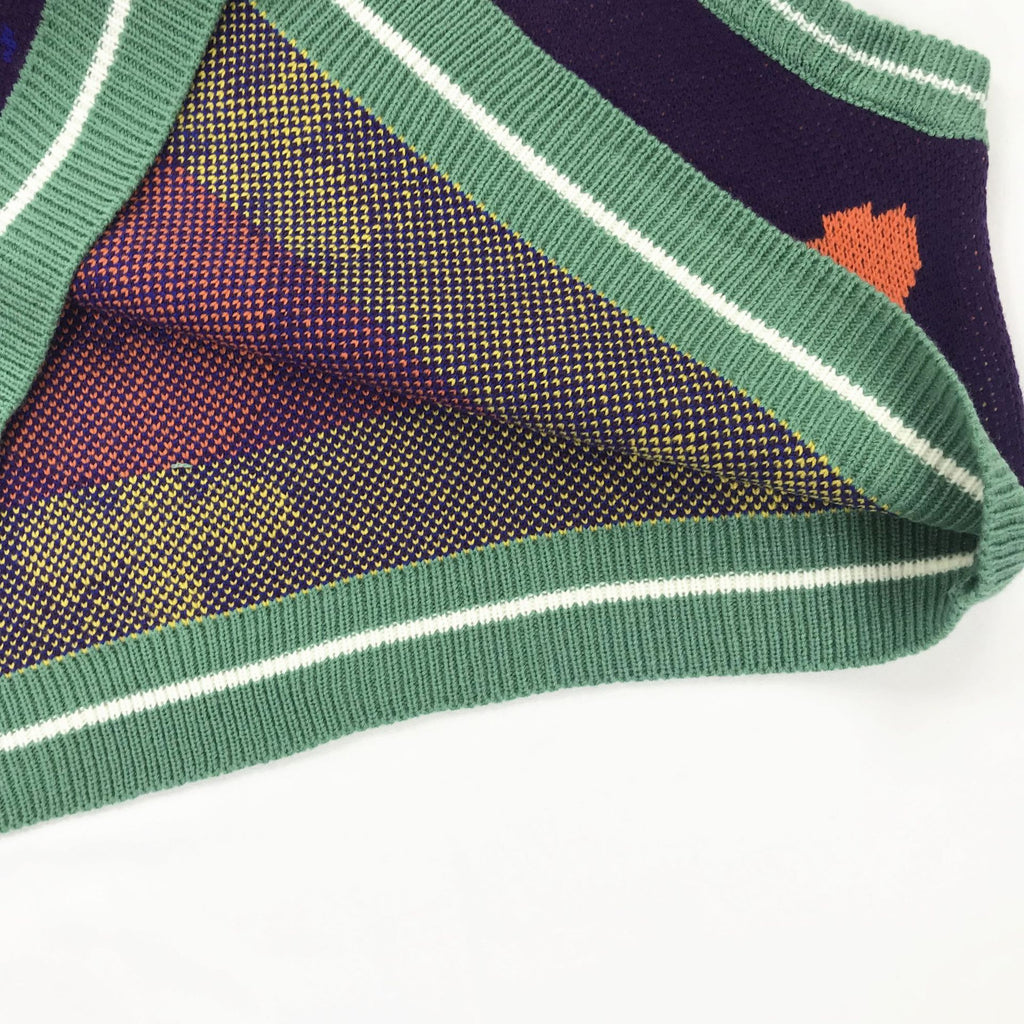 Autumn Winter Women Floral Vest V Neck Loose Knitted Pullovers Short Sweater