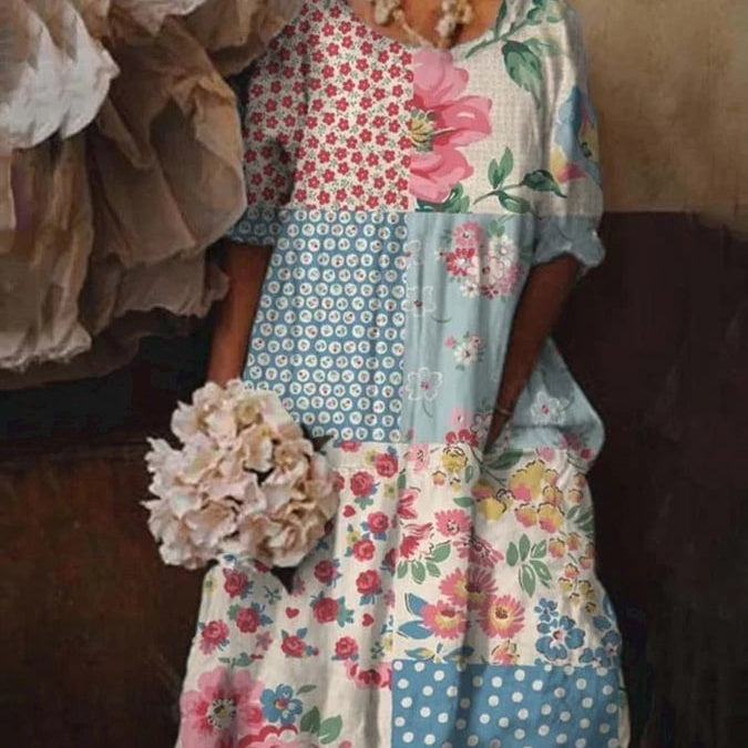 Women's Fashion Half Sleeves Loose Women's Clothing Dress