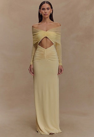 Fashion Mesh Pleated Hollow Out Stitching