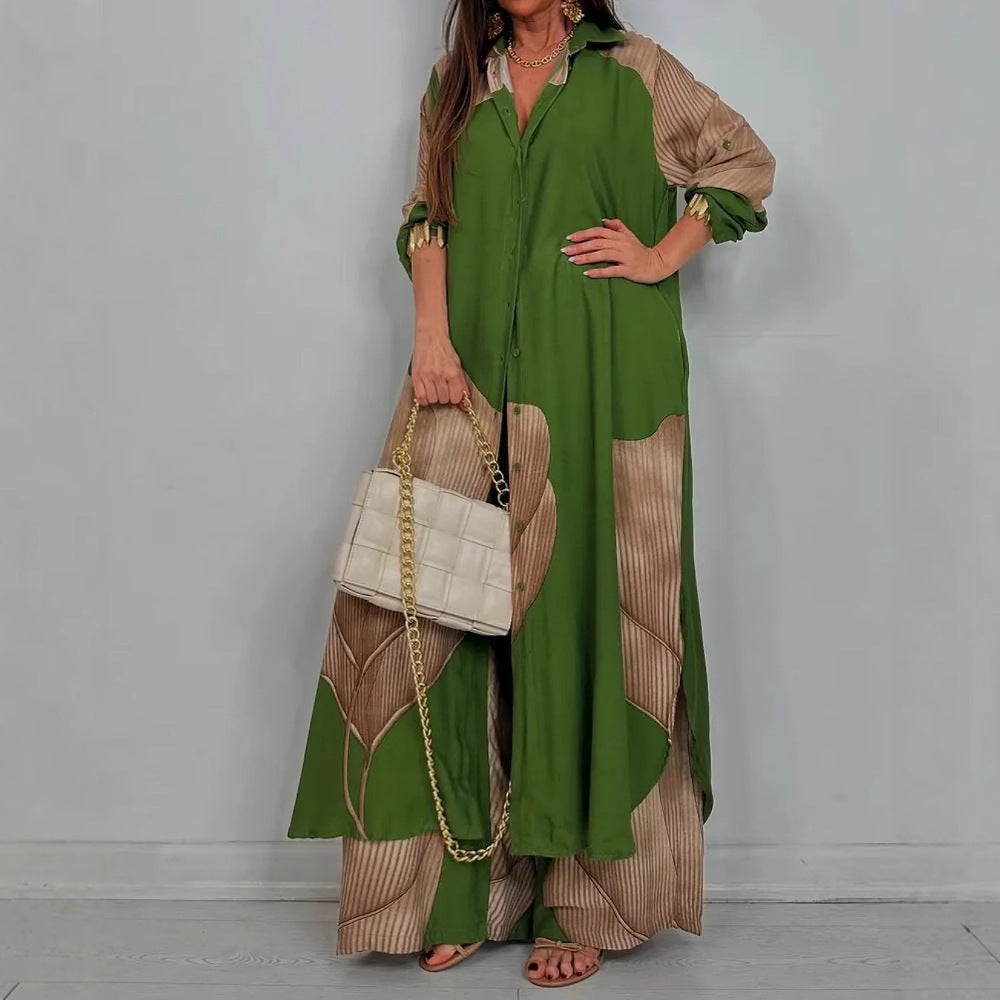 Women's Clothing Fashion Colorblock Loose Shirt