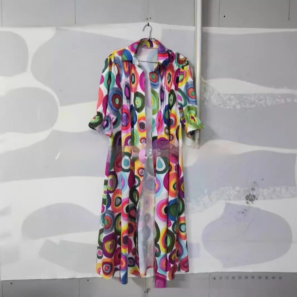 European And American Ladies Casual Printing Temperament Commute Dress