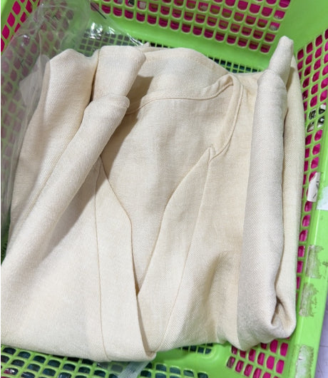 Solid Color Casual V-neck Dress Button