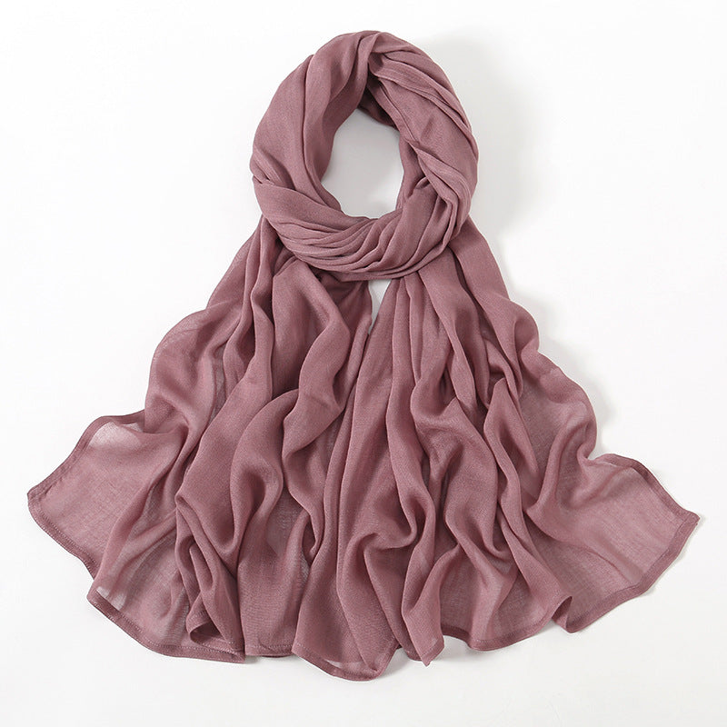 Solid Color Malay Indonesian Rayon Scarf Wide Brim Thin Modal Breathable