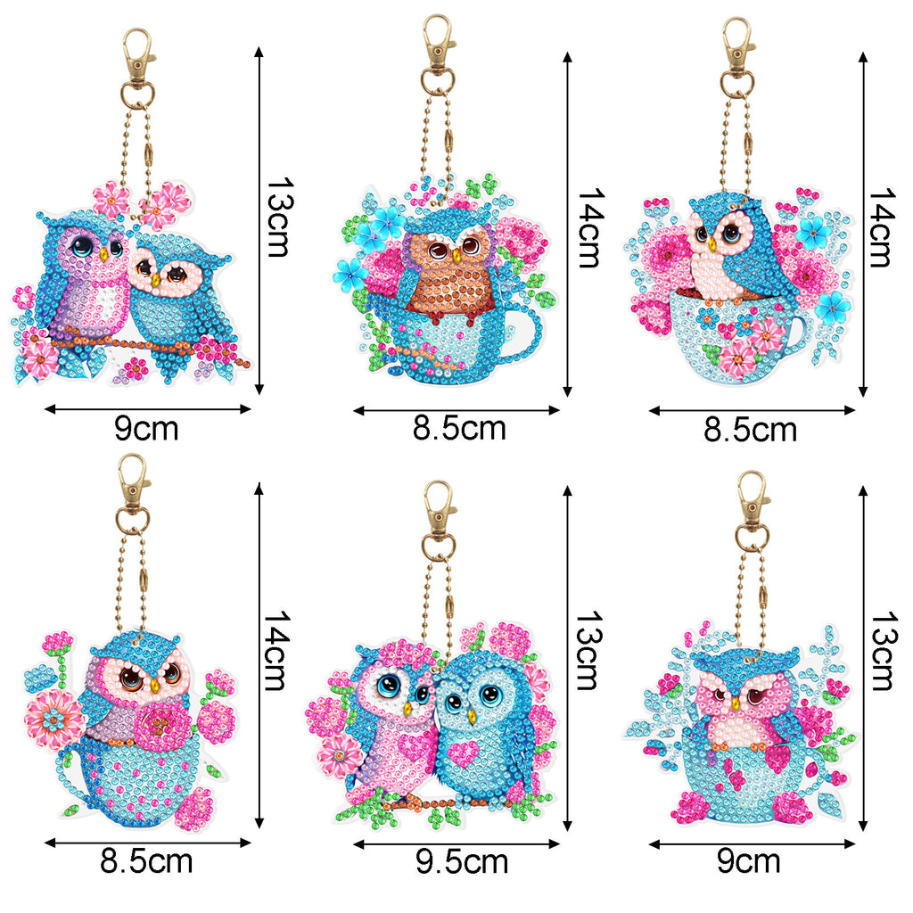 New Diamond Painting Keychain Cartoon Princess Series Double-sided Spot Drill Bag Decoration Transparent Pendant Wholesale