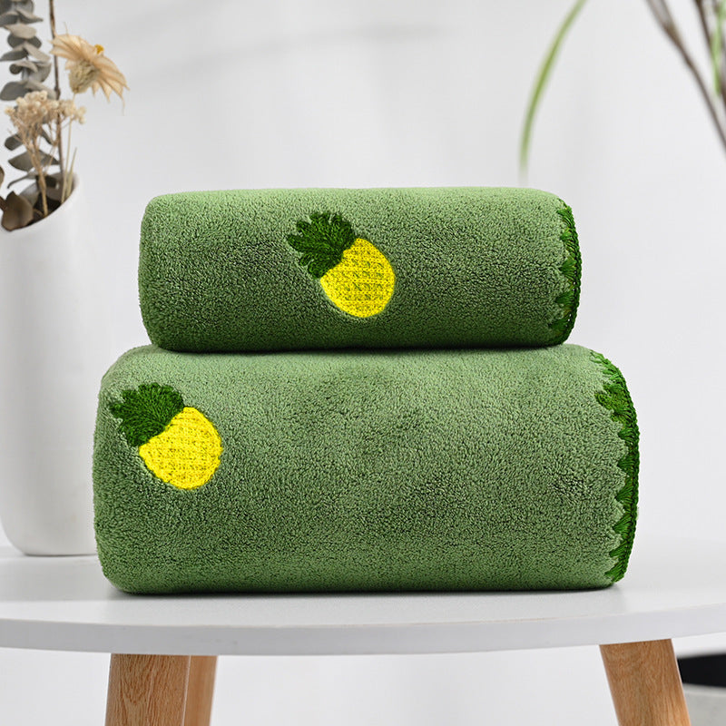 Pineapple Avocado Covers Towels Coral Velvet Soft Absorbent Couple