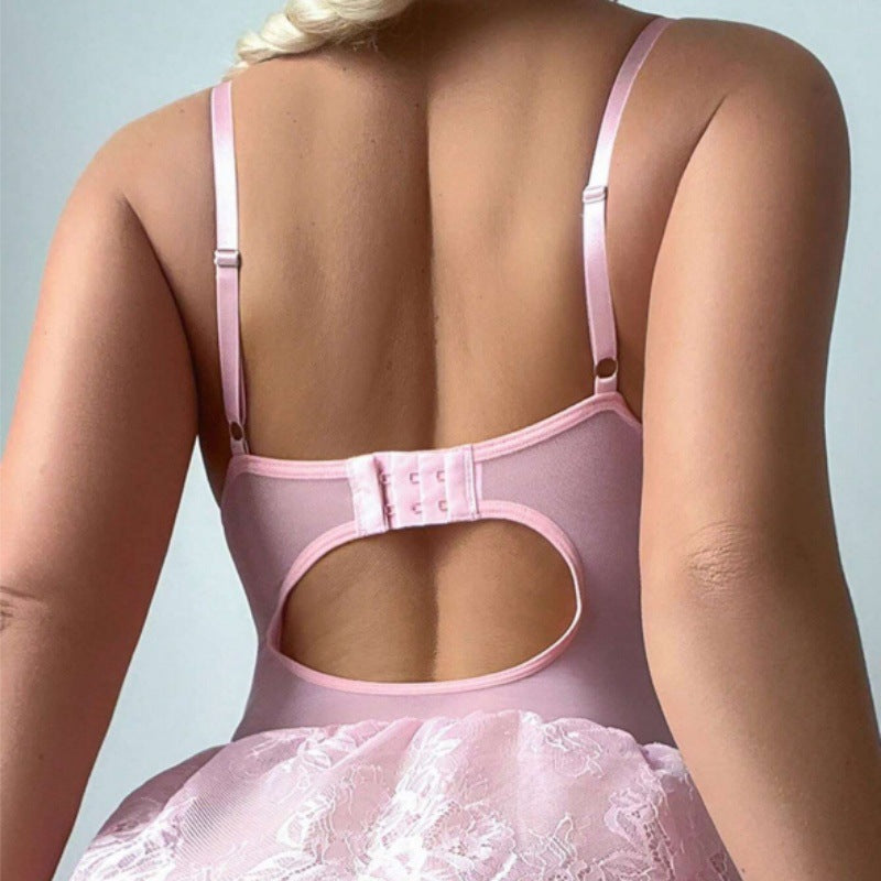 Pure Desire Bodybuilding Jumpsuits Suit Lace Stitching