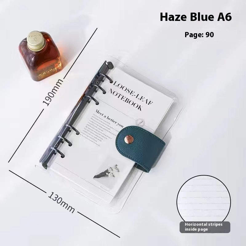 Simple Transparent Pvc Transparent Shell Loose Spiral Notebook Removable