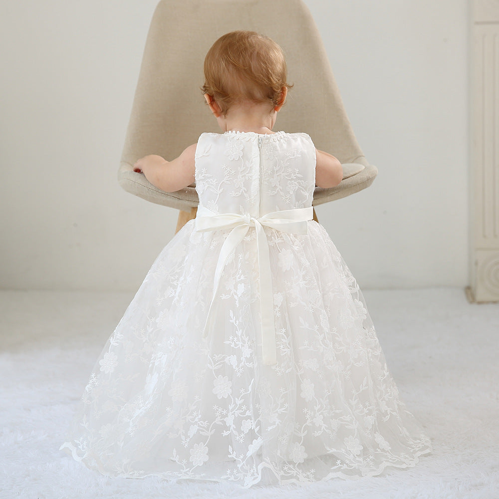 Baby Girl White Lace Dress With Hat