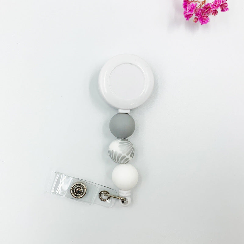 Badge Student ID Card Badge Silicone Bead Keychain