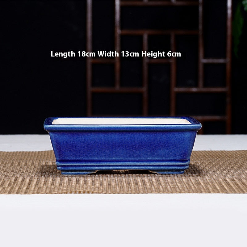 Purple Sand Flowerpot Ceramic Rectangular Bonsai