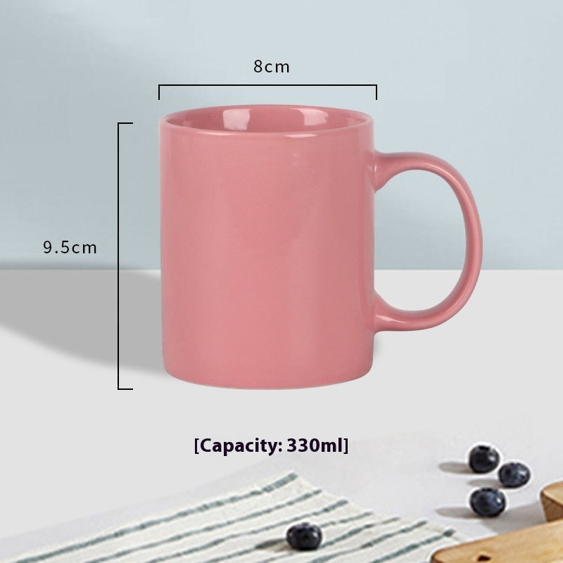 Simple Bright Ceramic Mug Household Water Cup