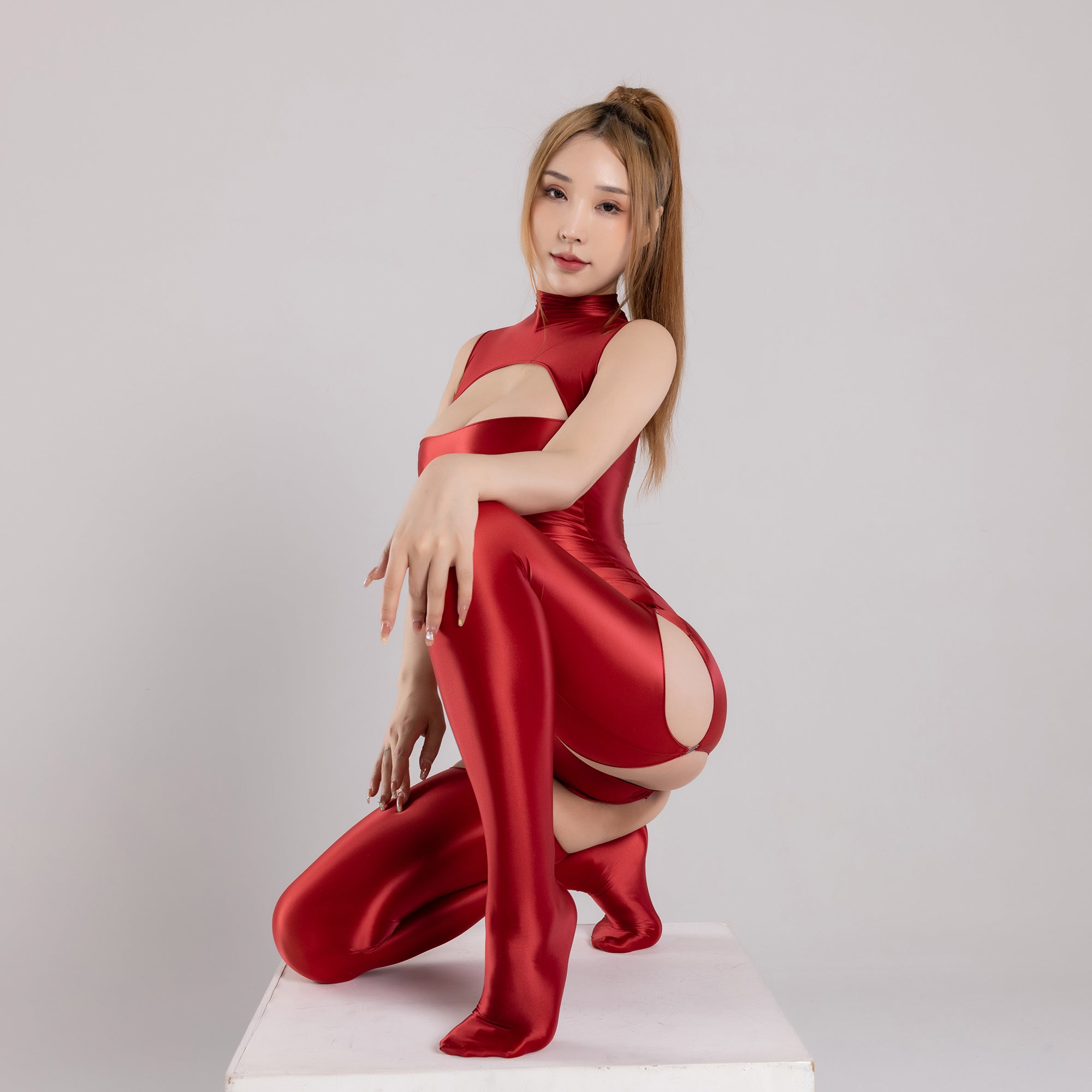 Slim Collar Sleeveless Suspension Bodysuit Set With Panties