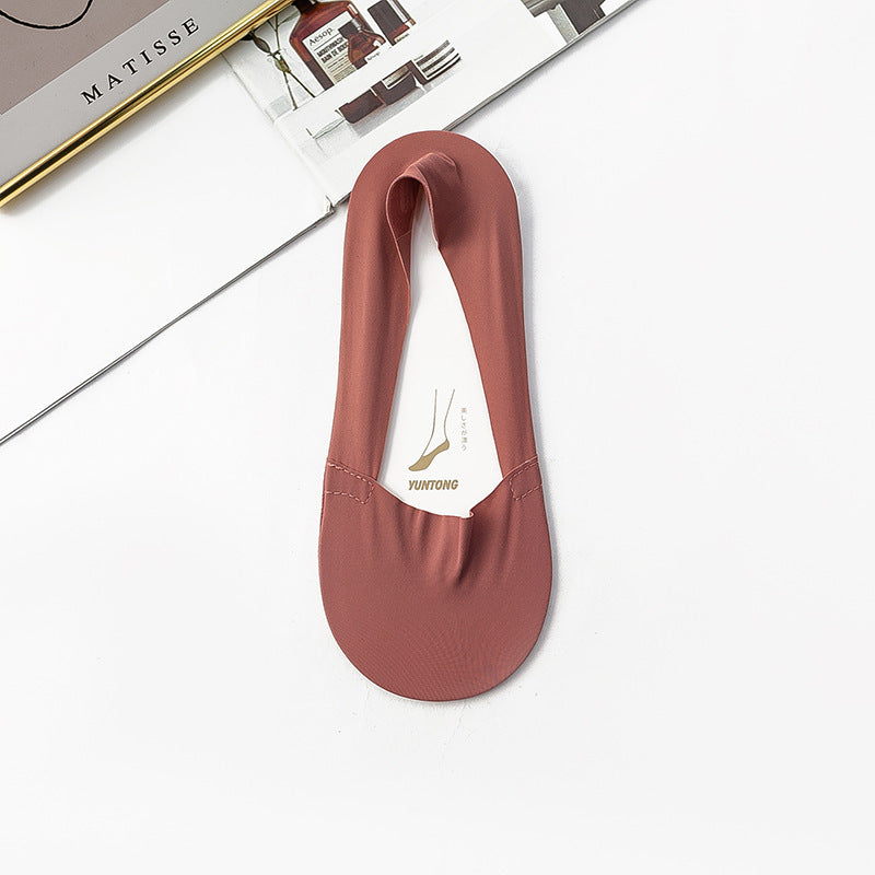 Ice Silk Socks Women's Boat Socks Summer Thin Cotton Bottom