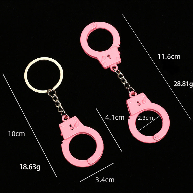 Metal Bags Pendant Zinc Alloy Casual Simulation Handcuffs Keychain