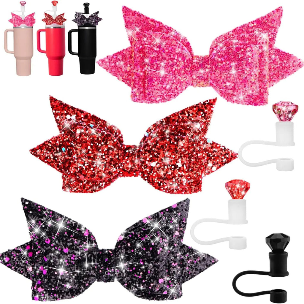 Bow Diamond Straw Cup Decorative Fashion Personality All-match