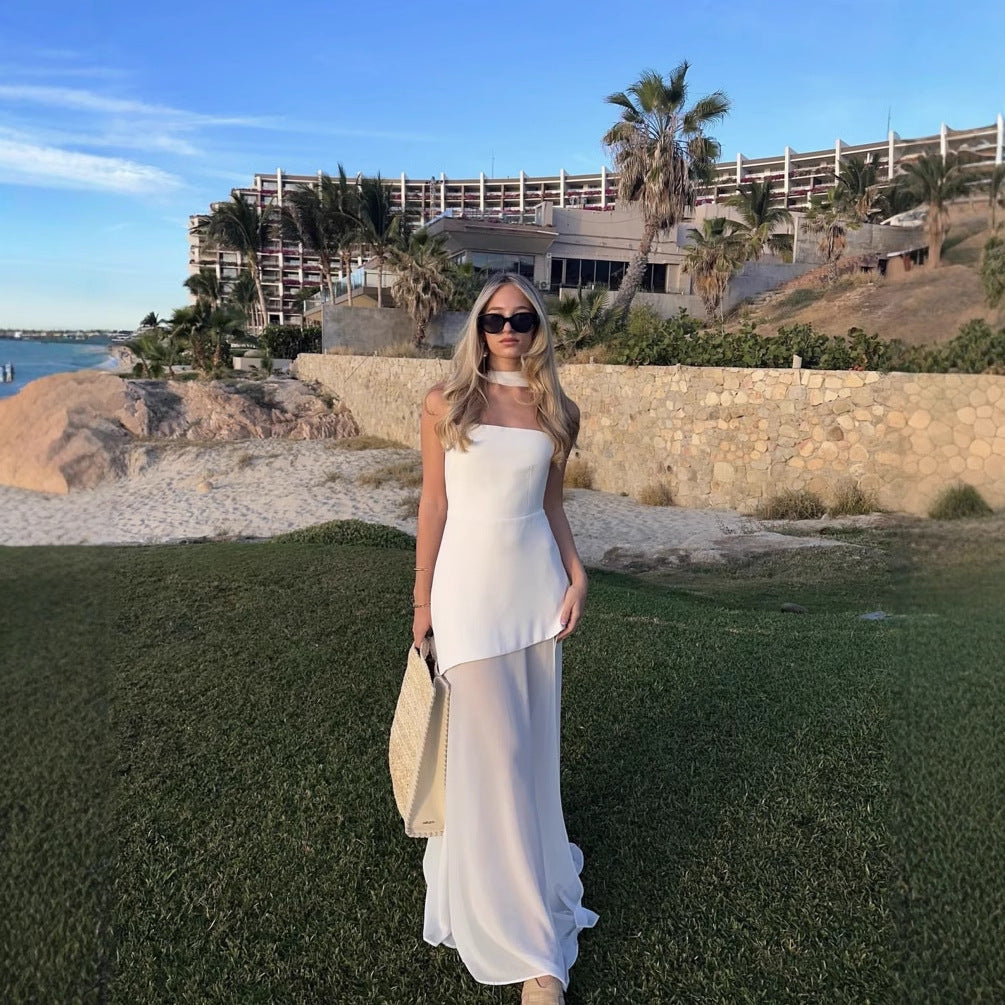 Graceful And Fashionable Tube Top Off-shoulder Sleeveless Dress