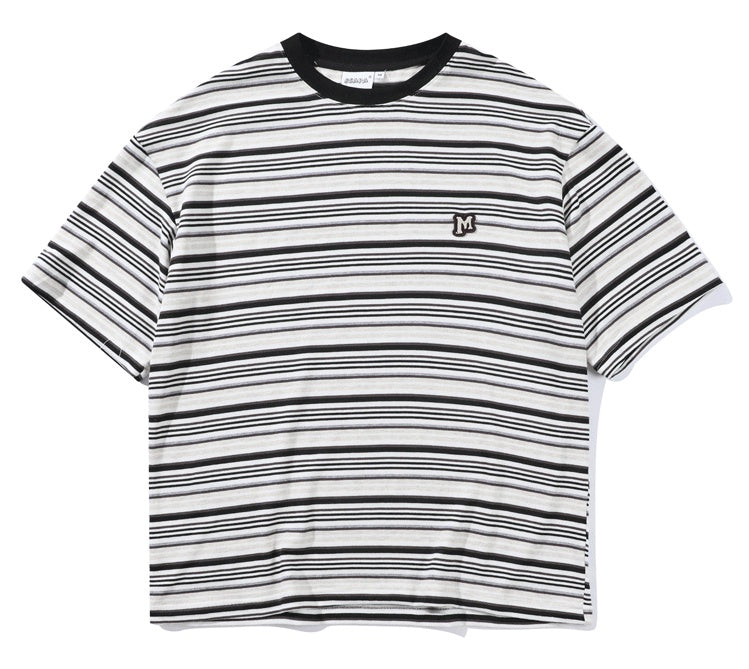 Men's Striped Loose Artistic Youth Fresh T-shirt