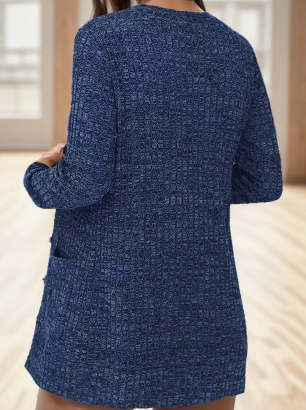 A Solid-colored Long-sleeved Coat For Ladies