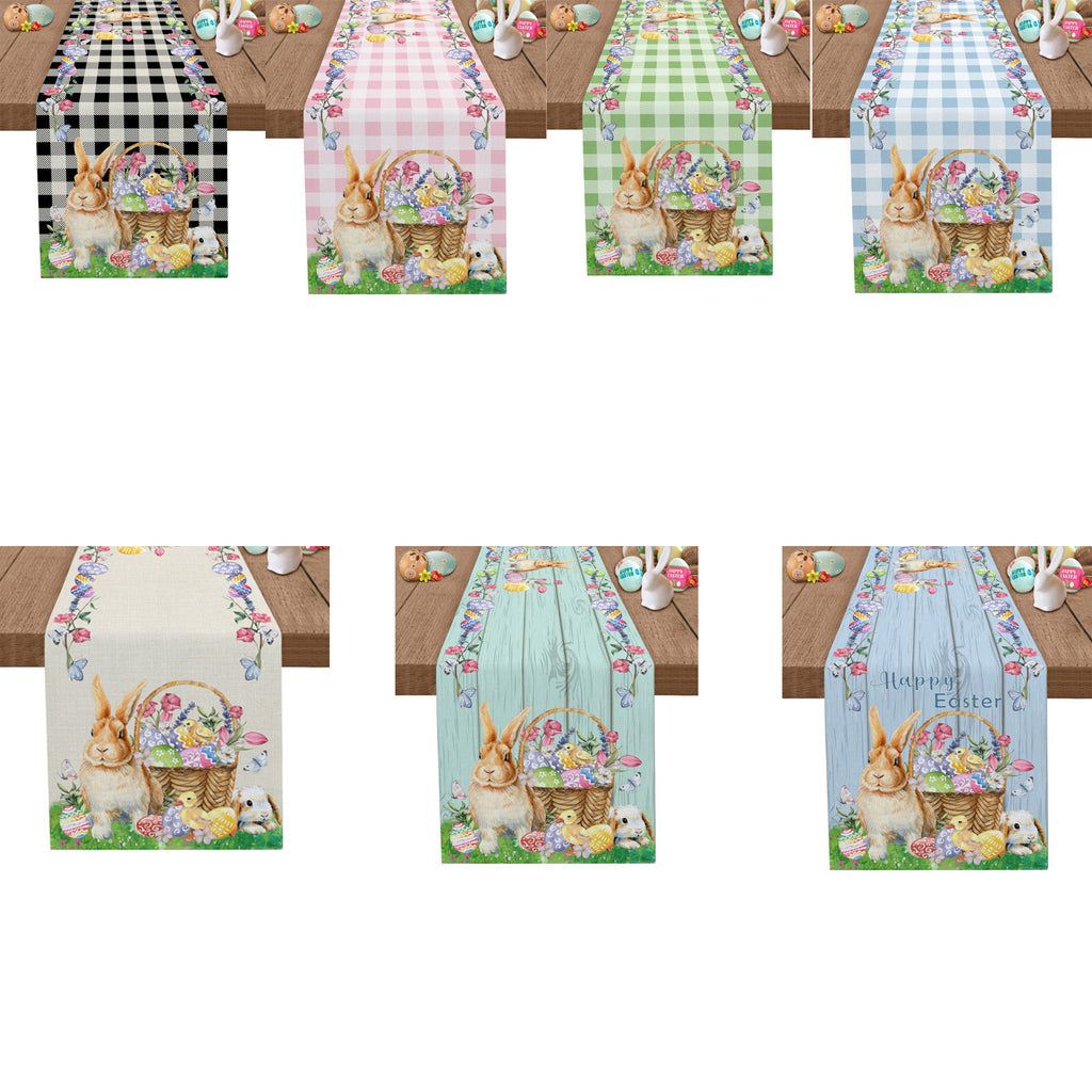 Holiday Dress-up Table Runner Easter Rabbit Egg Tablecloth