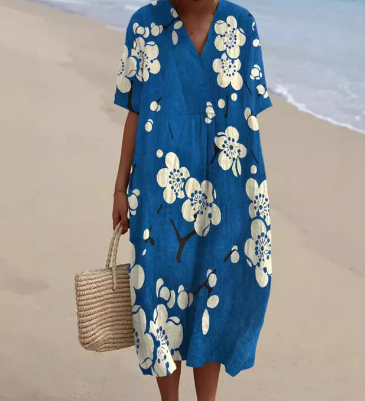 Casual Floral 3D Printing Women Dress