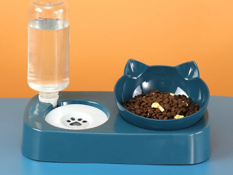 Adjustable automatic drinking cat neck bowl