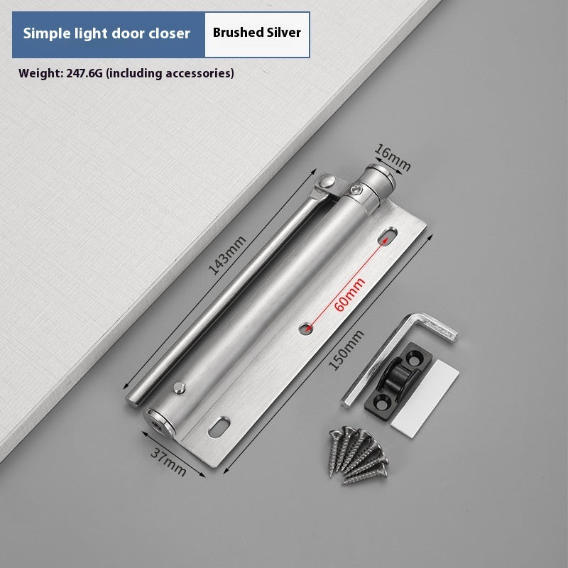Light Door Closer Stainless Steel Self-closing Door Household Screen Door