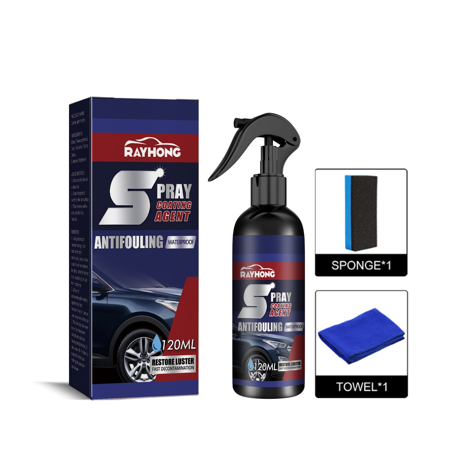 Car Coating Spray Maintenance Paint Surface Decontamination Black Brightening