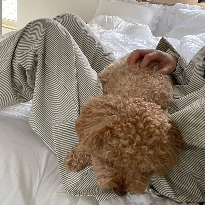 Sweet Printed Long Sleeve Trousers Homewear Suits