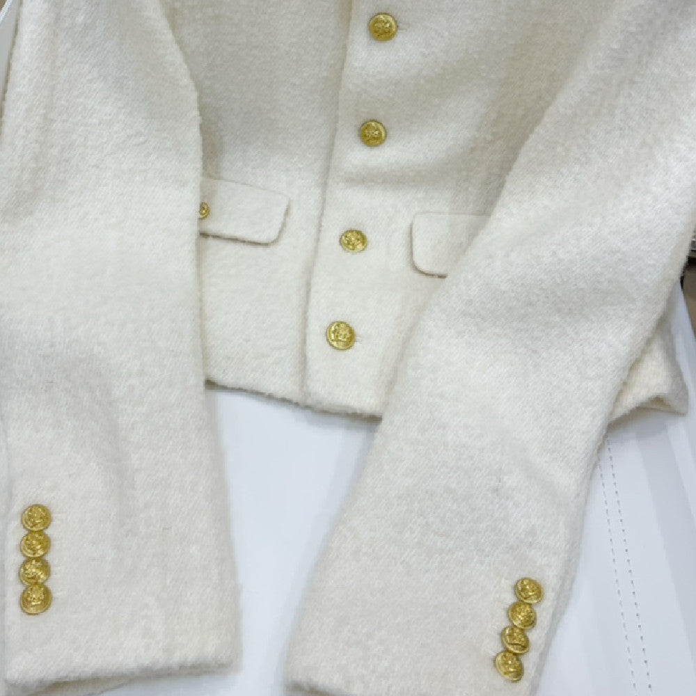 Round Neck Long-sleeved Woolen Top